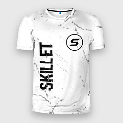 Мужская спорт-футболка Skillet glitch на светлом фоне вертикально