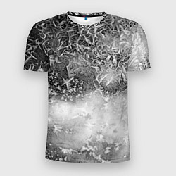 Мужская спорт-футболка Серый лёд и снежинки