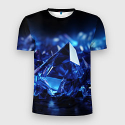 Мужская спорт-футболка Синие прозрачные алмазы