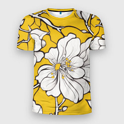 Мужская спорт-футболка Японский паттерн цветов