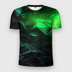 Мужская спорт-футболка Глубина зеленого абстракции