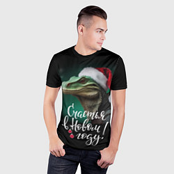 Футболка спортивная мужская Новогодний маленький дракон, цвет: 3D-принт — фото 2