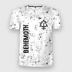 Мужская спорт-футболка Behemoth glitch на светлом фоне вертикально