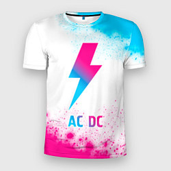 Футболка спортивная мужская AC DC neon gradient style, цвет: 3D-принт