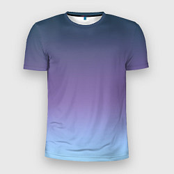 Футболка спортивная мужская Градиент синий фиолетовый голубой, цвет: 3D-принт
