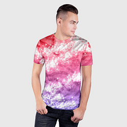 Футболка спортивная мужская Сине-красная абстракция, цвет: 3D-принт — фото 2