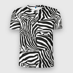 Футболка спортивная мужская Шкура зебры черно - белая графика, цвет: 3D-принт