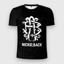 Футболка спортивная мужская Nickelback glitch на темном фоне, цвет: 3D-принт