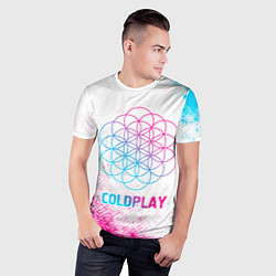 Футболка спортивная мужская Coldplay neon gradient style, цвет: 3D-принт — фото 2