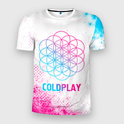 Футболка спортивная мужская Coldplay neon gradient style, цвет: 3D-принт