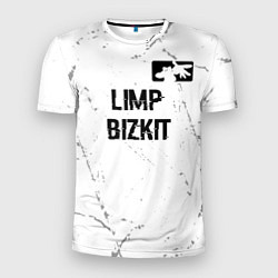 Футболка спортивная мужская Limp Bizkit glitch на светлом фоне посередине, цвет: 3D-принт