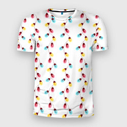 Мужская спорт-футболка Новогодняя разноцветная гирлянда