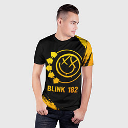 Футболка спортивная мужская Blink 182 - gold gradient, цвет: 3D-принт — фото 2