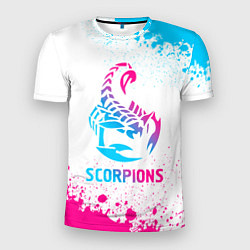 Футболка спортивная мужская Scorpions neon gradient style, цвет: 3D-принт