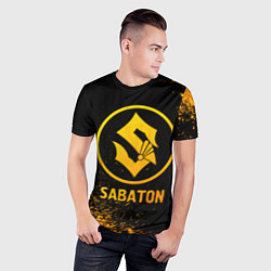 Футболка спортивная мужская Sabaton - gold gradient, цвет: 3D-принт — фото 2