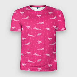 Футболка спортивная мужская Розовые зайцы, цвет: 3D-принт
