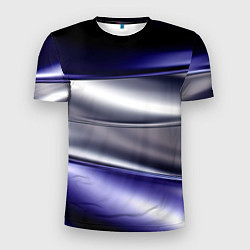 Мужская спорт-футболка Белая абстракция на фиолетовом