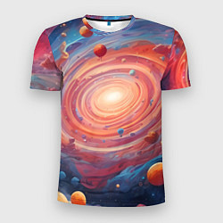 Мужская спорт-футболка Галактика в спирали