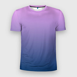 Мужская спорт-футболка Рассвет розовый и синий градиент 3d