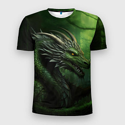 Футболка спортивная мужская Зеленый дракон символ 2024, цвет: 3D-принт
