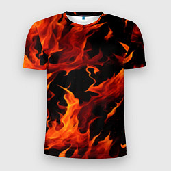 Мужская спорт-футболка Пламя в темноте