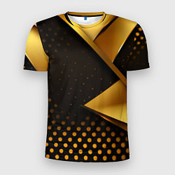 Футболка спортивная мужская Золотистая текстура абстракт, цвет: 3D-принт