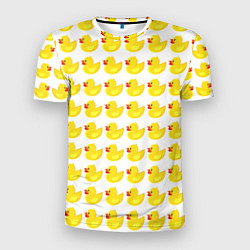 Мужская спорт-футболка Семейка желтых резиновых уточек