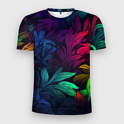 Мужская спорт-футболка Яркие абстрактные листья