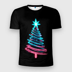Мужская спорт-футболка Неоновая ёлка