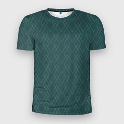 Мужская спорт-футболка Зелёный геометричные линии