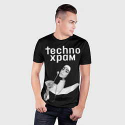 Футболка спортивная мужская Techno храм монашка со свечкой, цвет: 3D-принт — фото 2