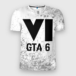 Мужская спорт-футболка GTA 6 glitch на светлом фоне