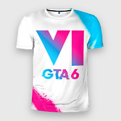 Футболка спортивная мужская GTA 6 neon gradient style, цвет: 3D-принт