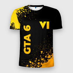 Футболка спортивная мужская GTA 6 - gold gradient вертикально, цвет: 3D-принт
