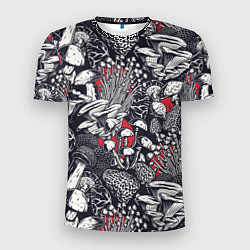 Мужская спорт-футболка Разные грибы