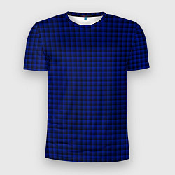 Мужская спорт-футболка Паттерн объёмные квадраты тёмно-синий