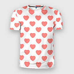 Мужская спорт-футболка Розовые сердца фон