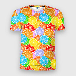 Мужская спорт-футболка Ломтики цитрусовых фруктов