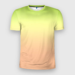 Мужская спорт-футболка Персиково-салатный градиент