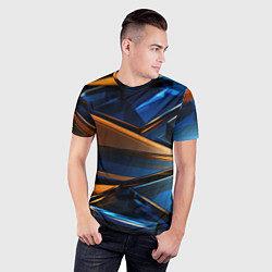Футболка спортивная мужская Синии стеклянные осколки, цвет: 3D-принт — фото 2