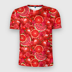 Мужская спорт-футболка Красные фрукты и ягоды