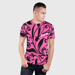 Футболка спортивная мужская Barbie - floral pattern, цвет: 3D-принт — фото 2