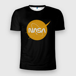 Футболка спортивная мужская NASA yellow logo, цвет: 3D-принт