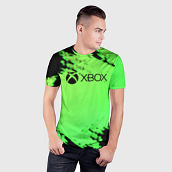 Футболка спортивная мужская Xbox game pass краски, цвет: 3D-принт — фото 2