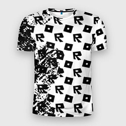 Футболка спортивная мужская Roblox pattern game black, цвет: 3D-принт