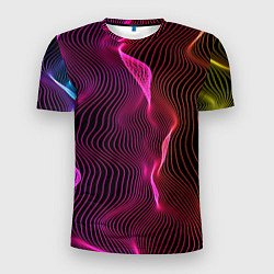 Мужская спорт-футболка Переплетающие цветные линии