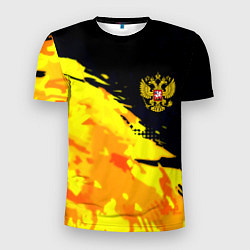 Мужская спорт-футболка Имперский герб россии краски