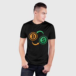 Футболка спортивная мужская Криптовалюта биткоин и доллар, цвет: 3D-принт — фото 2