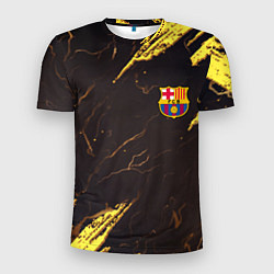 Мужская спорт-футболка Barcelona краски текстура
