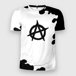 Мужская спорт-футболка Анархия краски чёрные